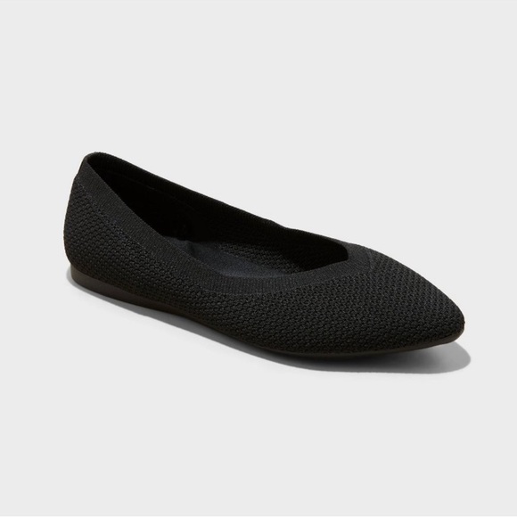 A New Day Women's Black Claire Knit Washable Ballet Flats Women’s sz 6 - Picture 1 of 5